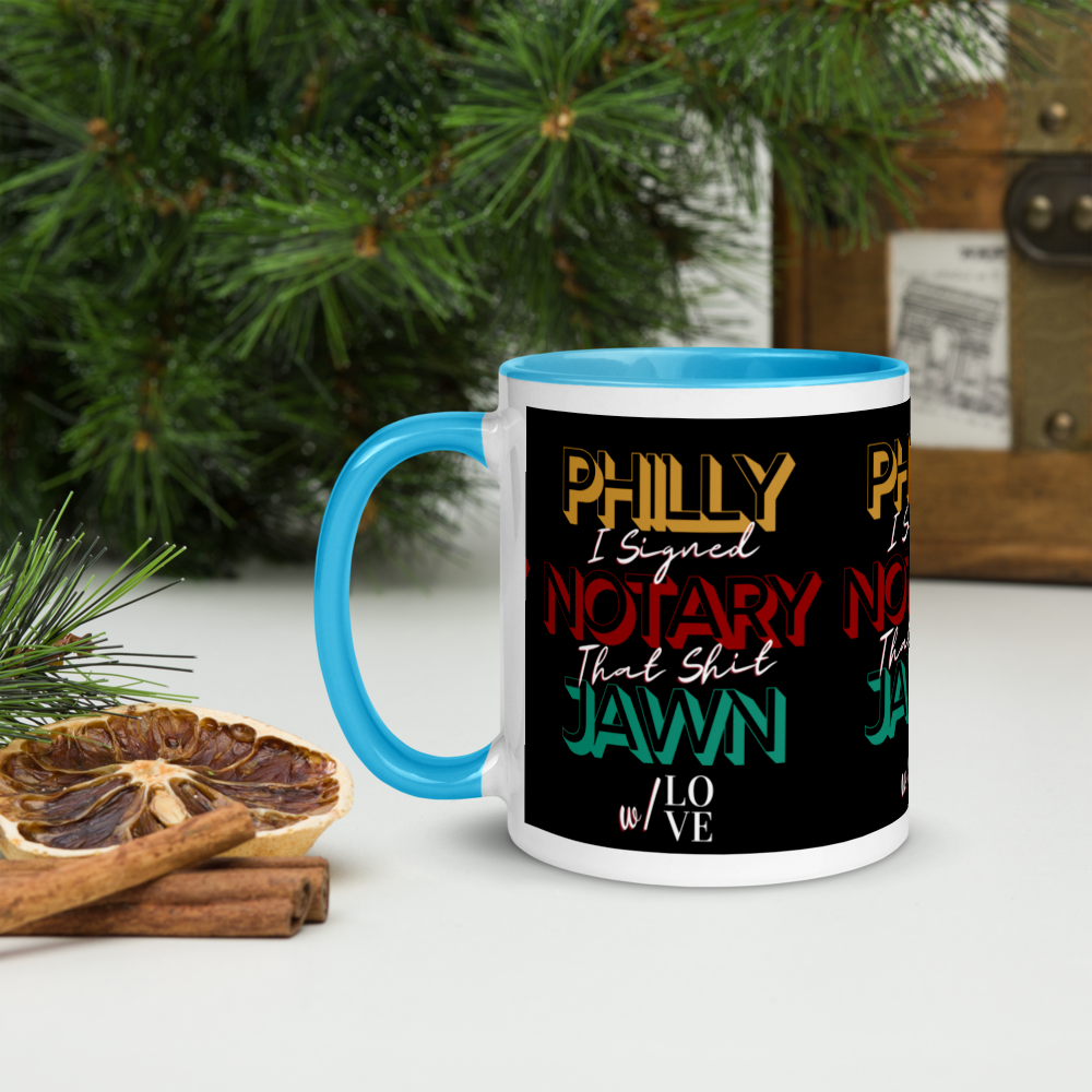 Reppin' Philly w/Love | Notary Jawn | Notary Public | Mug with Color Inside