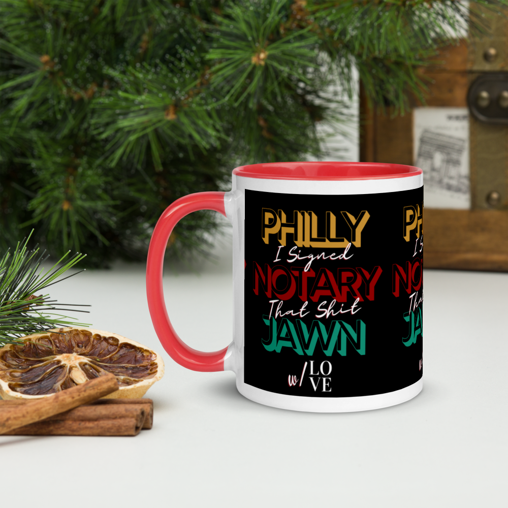 Reppin' Philly w/Love | Notary Jawn | Notary Public | Mug with Color Inside