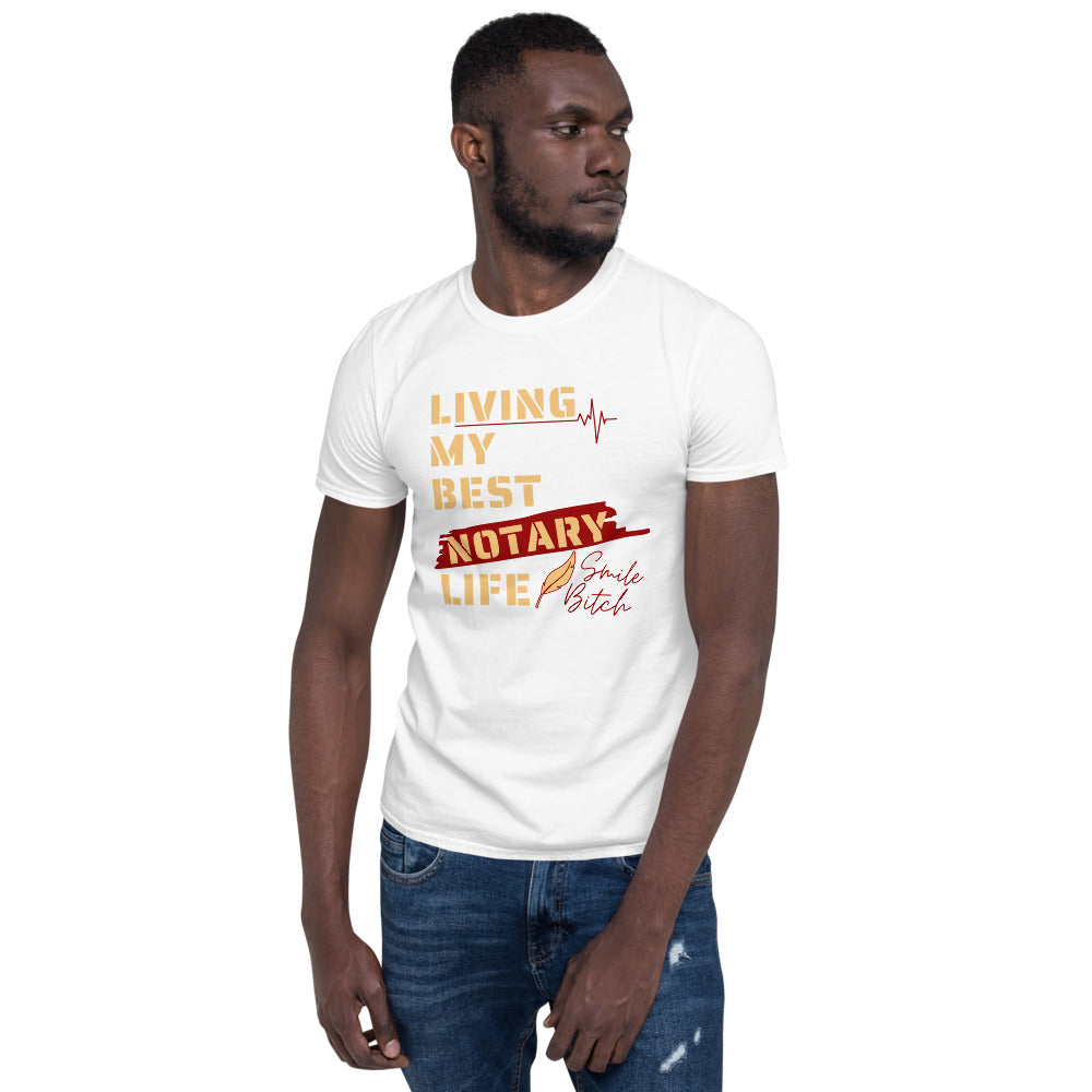 Living My Best Notary Life | Notary Jawn | Notary Public | Short-Sleeve | Unisex T-Shirt