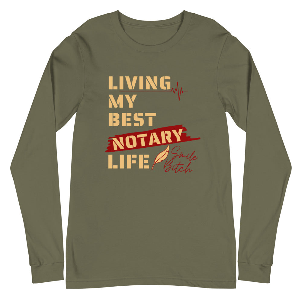 Living My Best Notary Life | Notary Jawn | Notary Public | Unisex Long Sleeved Shirt