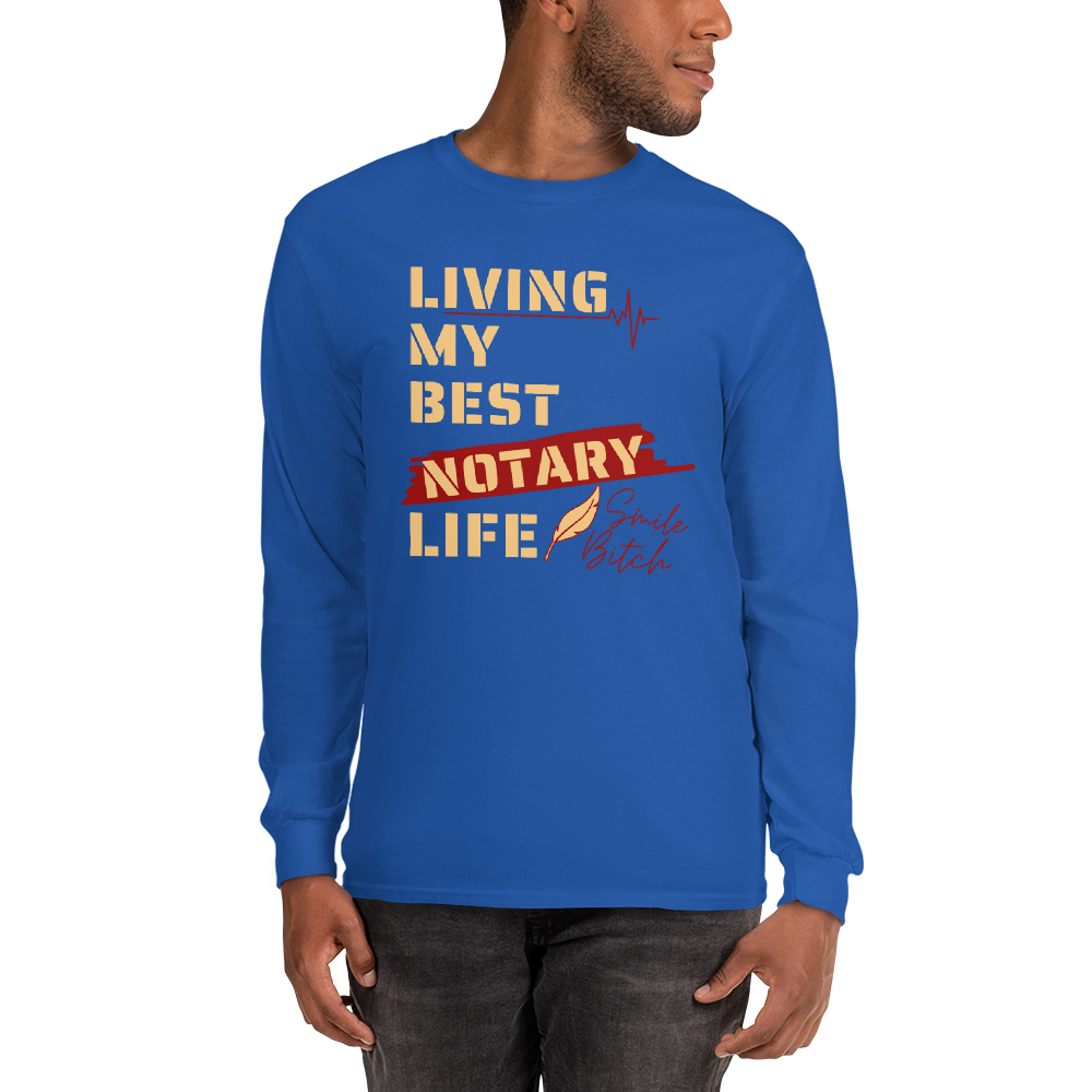 Living My Best Notary Life | Notary Jawn | Notary Public | Men’s Long Sleeve Shirt