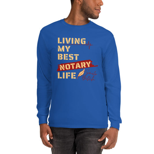 Living My Best Notary Life | Notary Jawn | Notary Public | Men’s Long Sleeve Shirt