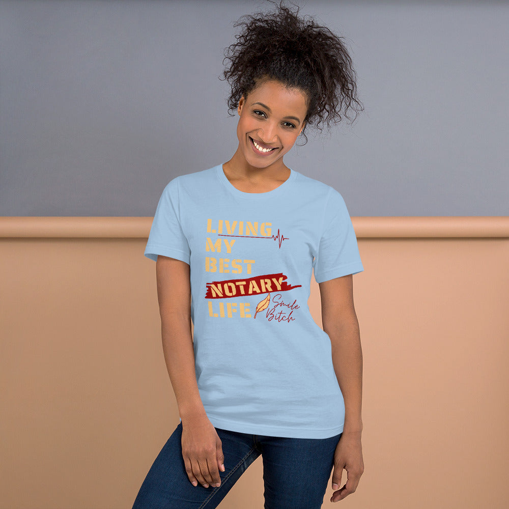 Living My Best Notary Life | Notary Jawn | Notary Public | Short-Sleeve | Unisex T-Shirt