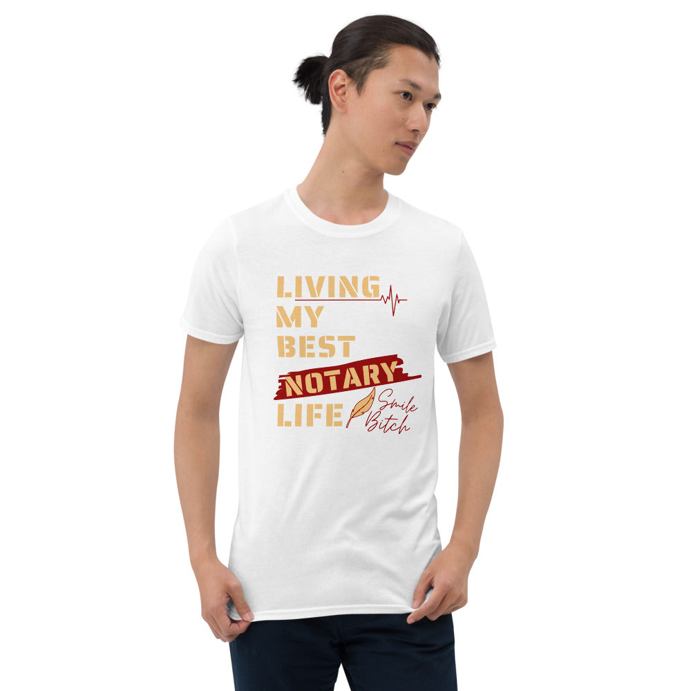 Living My Best Notary Life | Notary Jawn | Notary Public | Short-Sleeve | Unisex T-Shirt