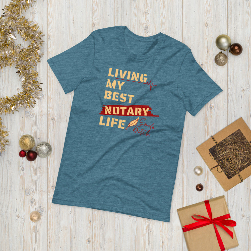 Living My Best Notary Life | Notary Jawn | Notary Public | Short-Sleeve | Unisex T-Shirt