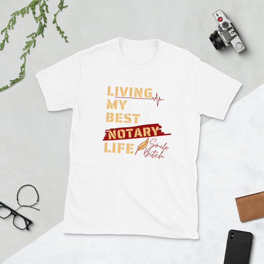 Living My Best Notary Life | Notary Jawn | Notary Public | Short-Sleeve | Unisex T-Shirt