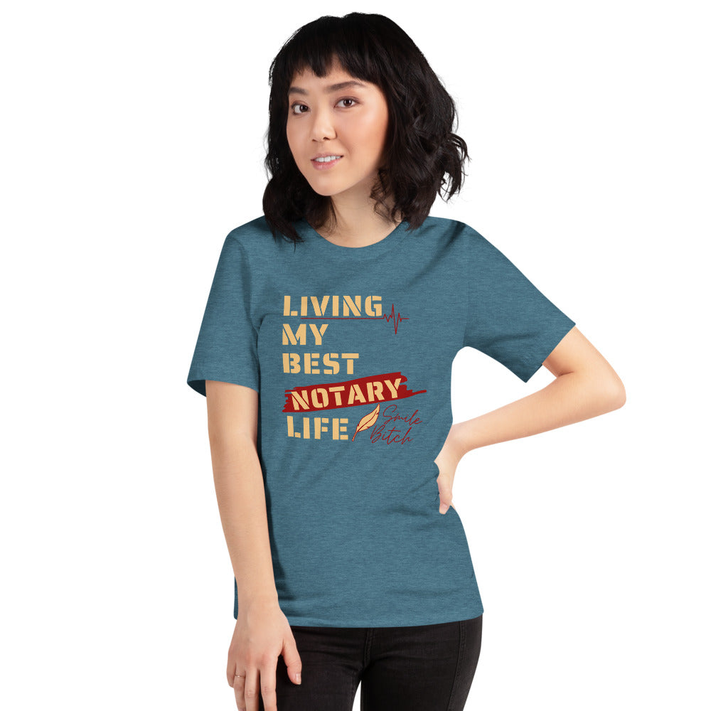 Living My Best Notary Life | Notary Jawn | Notary Public | Short-Sleeve | Unisex T-Shirt