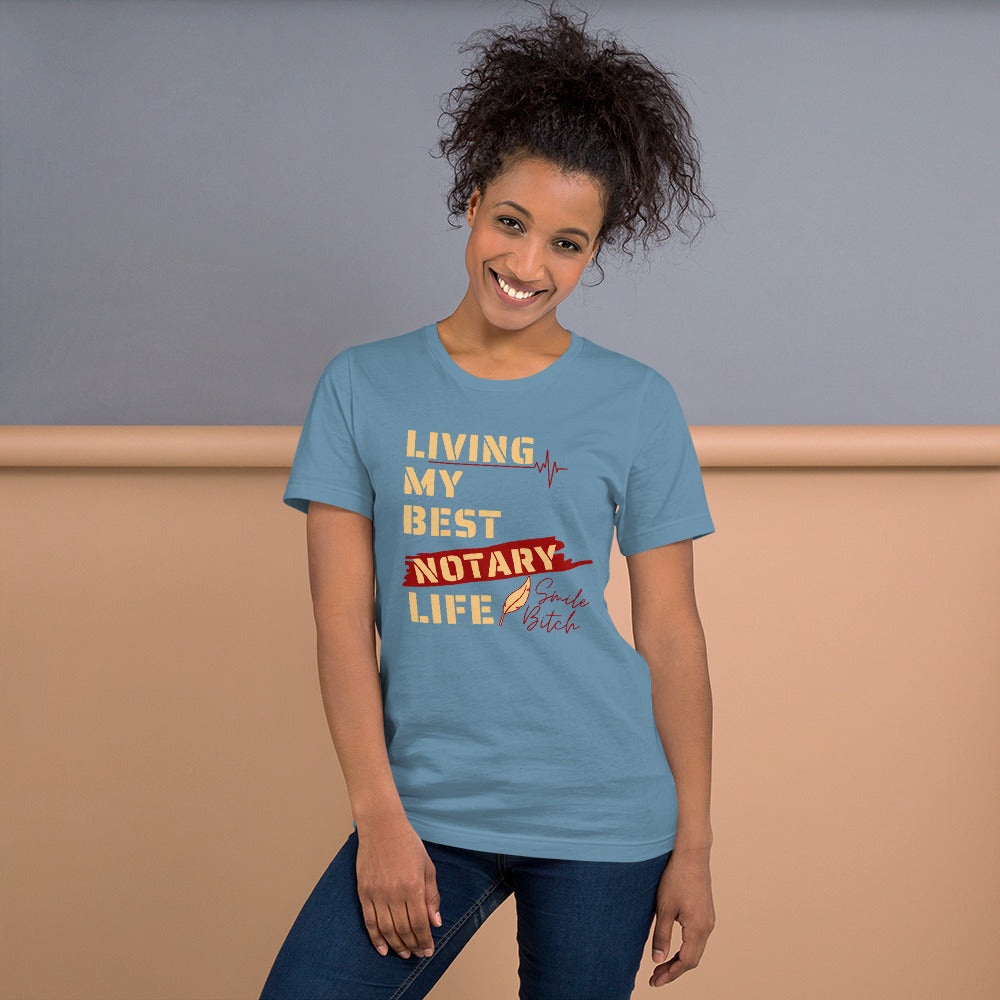 Living My Best Notary Life | Notary Jawn | Notary Public | Short-Sleeve | Unisex T-Shirt