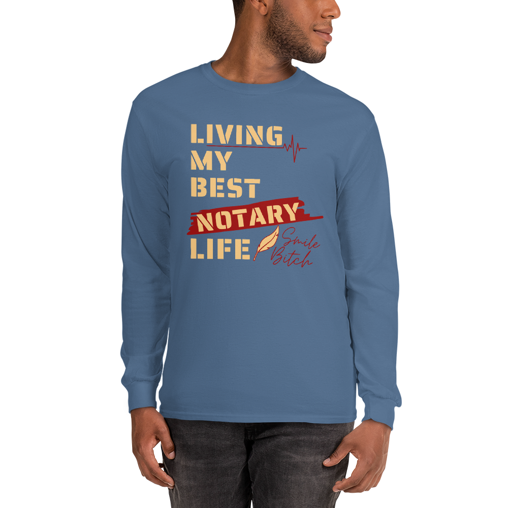 Living My Best Notary Life | Notary Jawn | Notary Public | Men’s Long Sleeve Shirt