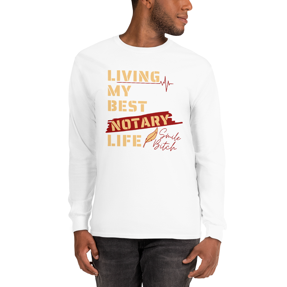 Living My Best Notary Life | Notary Jawn | Notary Public | Men’s Long Sleeve Shirt