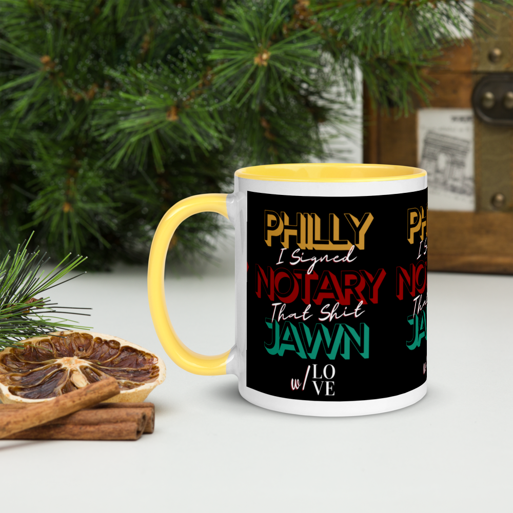 Reppin' Philly w/Love | Notary Jawn | Notary Public | Mug with Color Inside