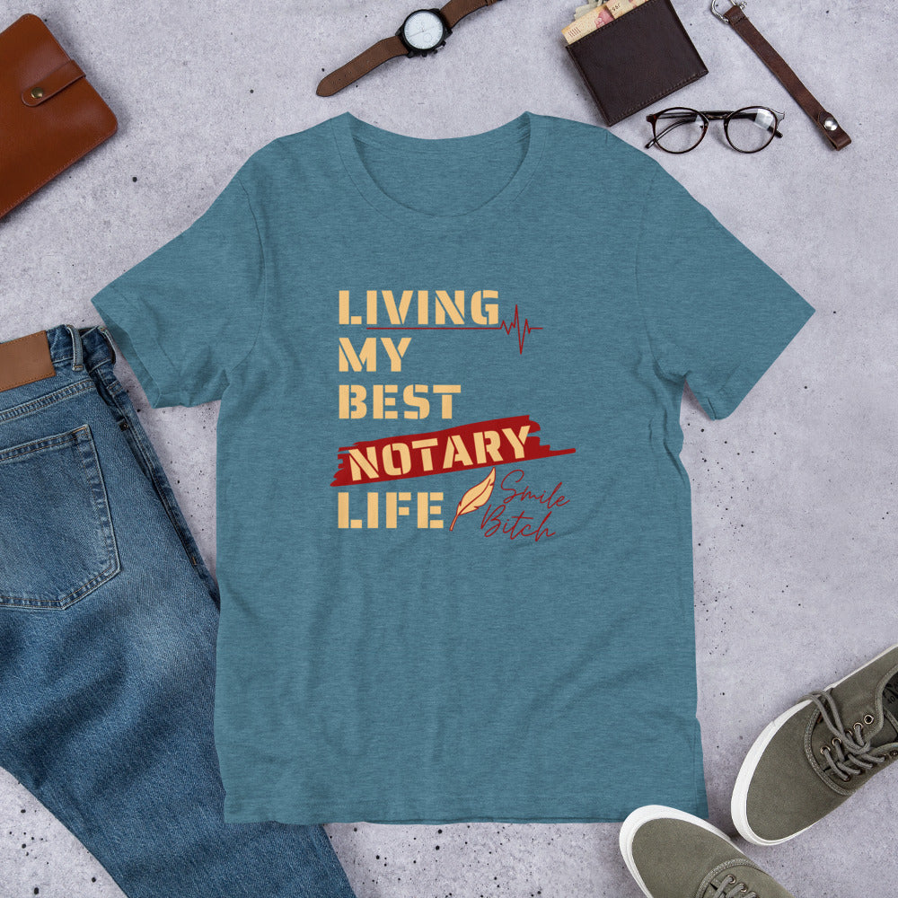 Living My Best Notary Life | Notary Jawn | Notary Public | Short-Sleeve | Unisex T-Shirt