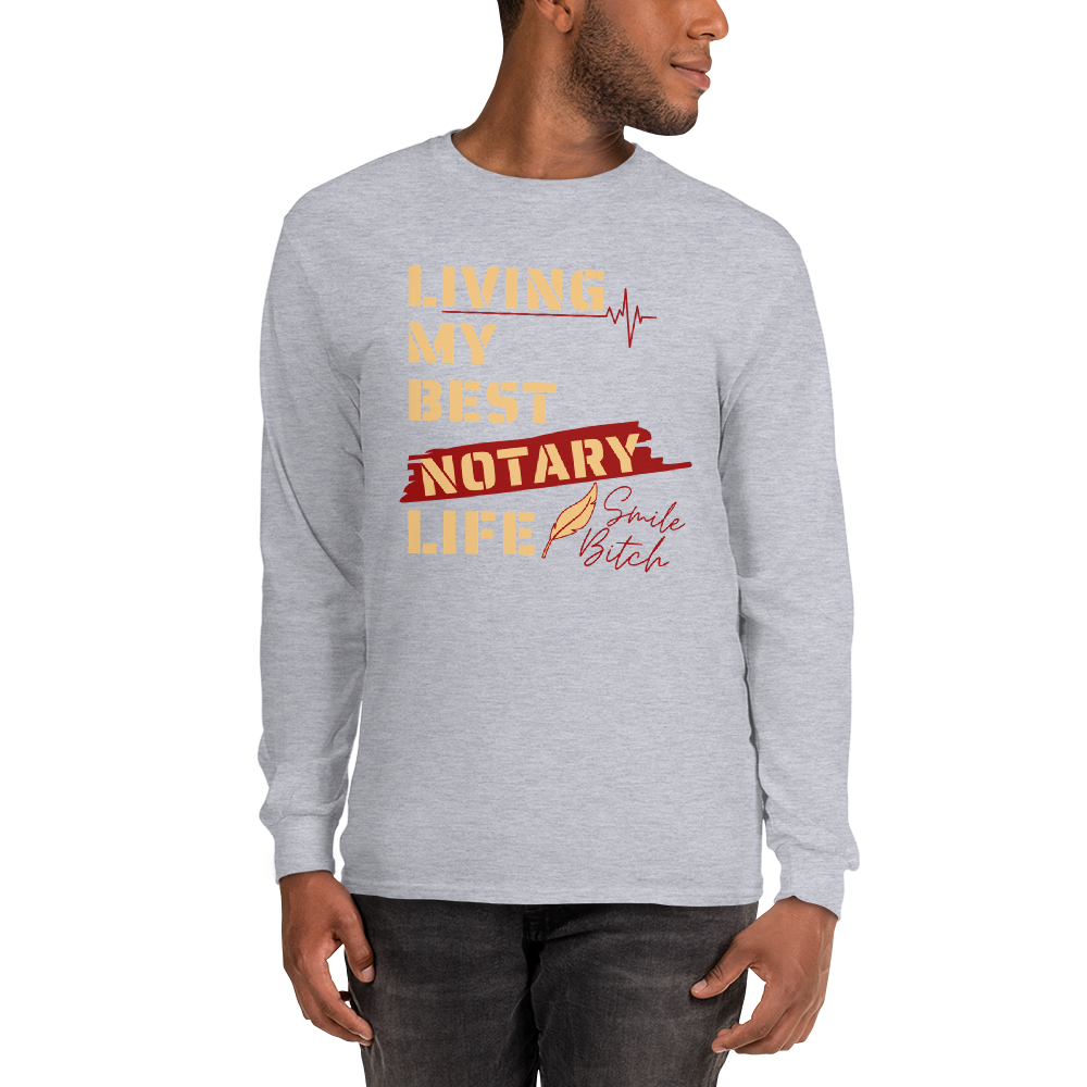 Living My Best Notary Life | Notary Jawn | Notary Public | Men’s Long Sleeve Shirt