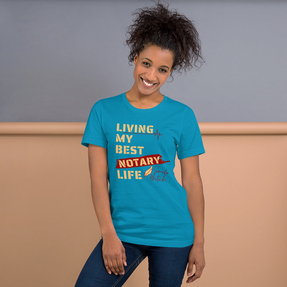 Living My Best Notary Life | Notary Jawn | Notary Public | Short-Sleeve | Unisex T-Shirt