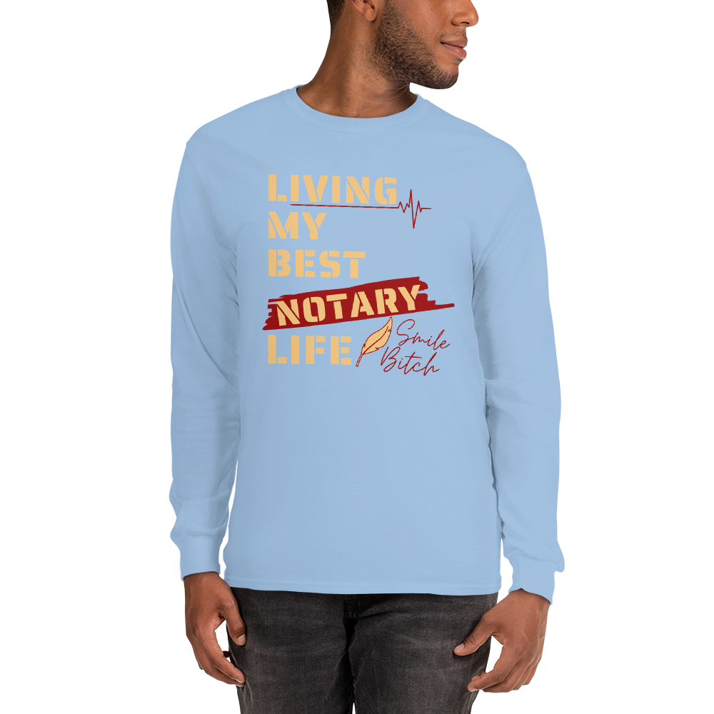 Living My Best Notary Life | Notary Jawn | Notary Public | Men’s Long Sleeve Shirt