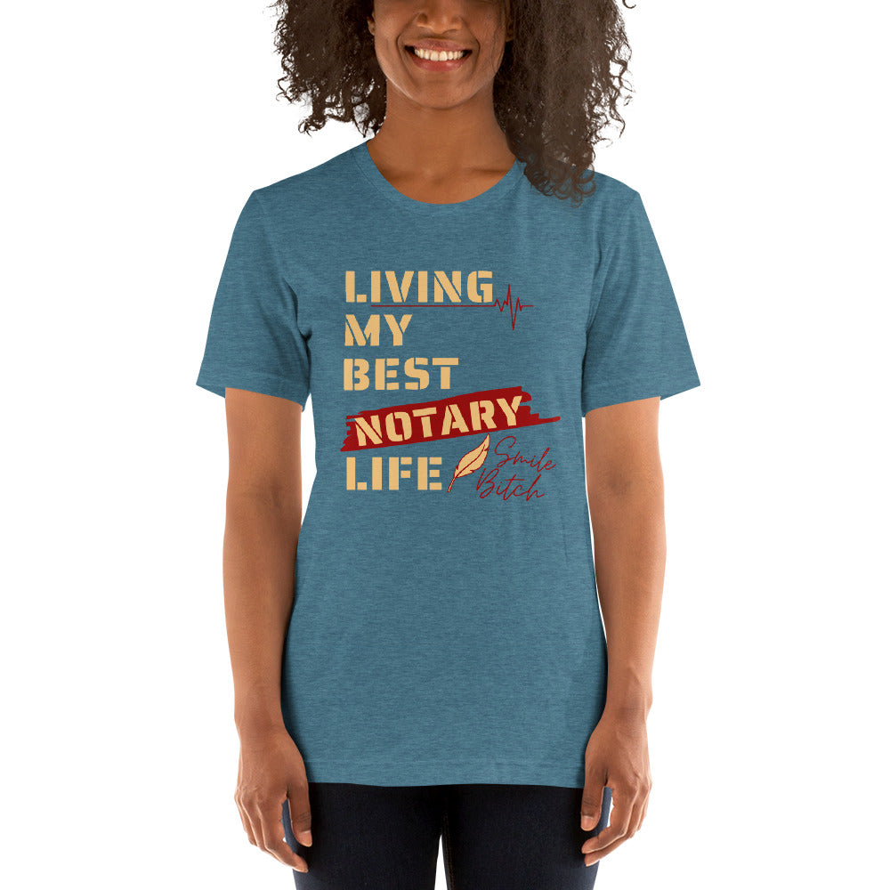 Living My Best Notary Life | Notary Jawn | Notary Public | Short-Sleeve | Unisex T-Shirt