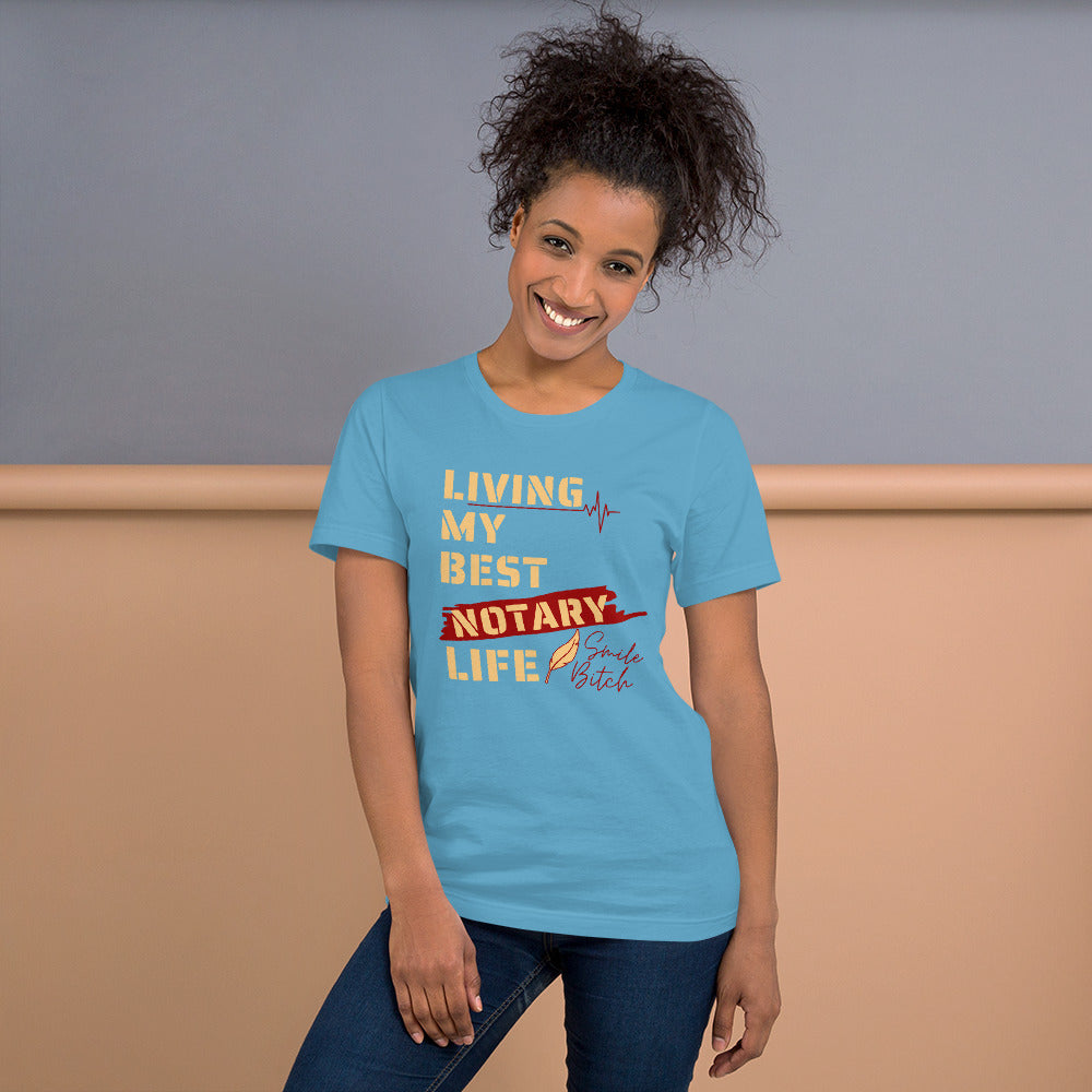 Living My Best Notary Life | Notary Jawn | Notary Public | Short-Sleeve | Unisex T-Shirt